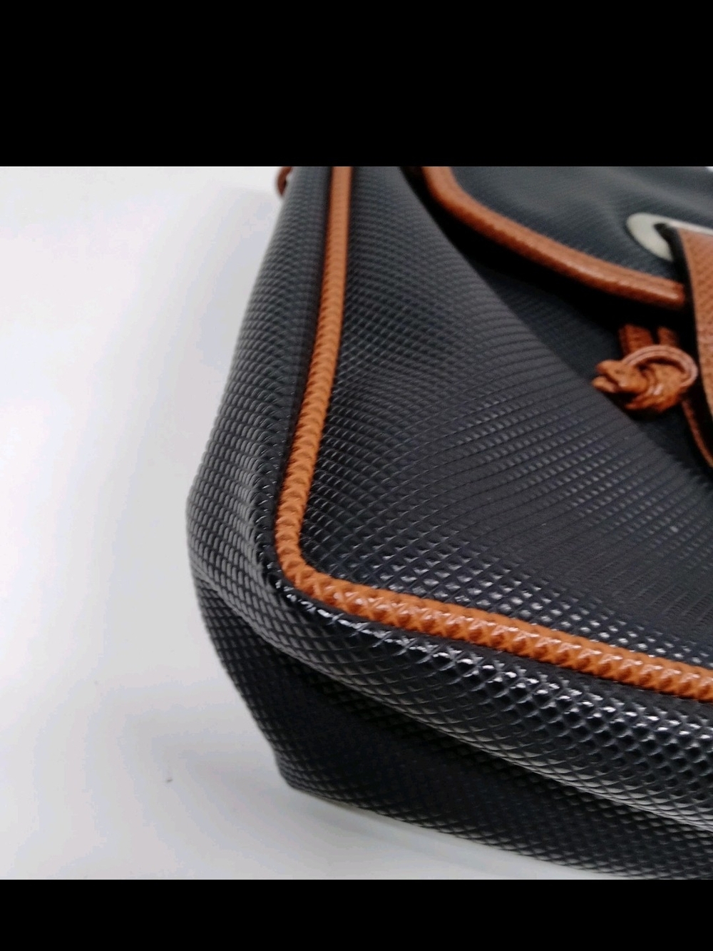 Bottega Veneta Black Mini Backpack with Brown Trim - Picture 6 of 9